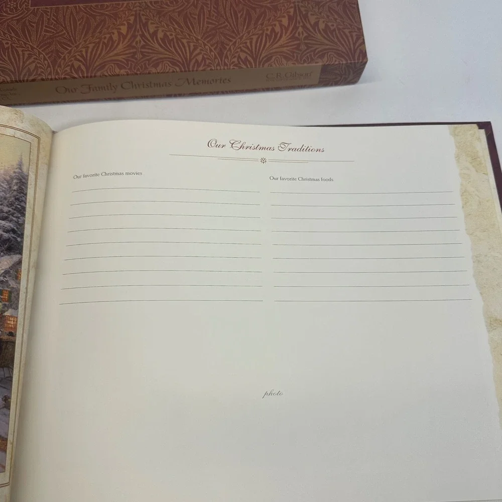 Thomas Kinkade Our Family Christmas Memories Book C.R. Gibson with Box & COA